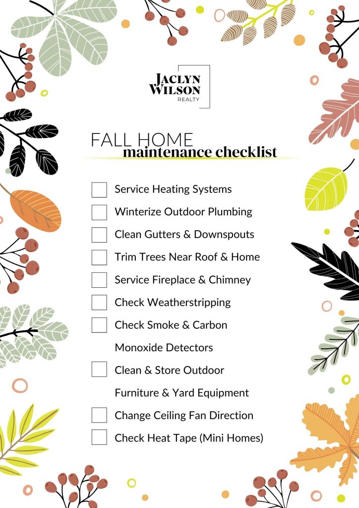 Jaclyn Wilson Realty Fall Home Maintenance Checklist